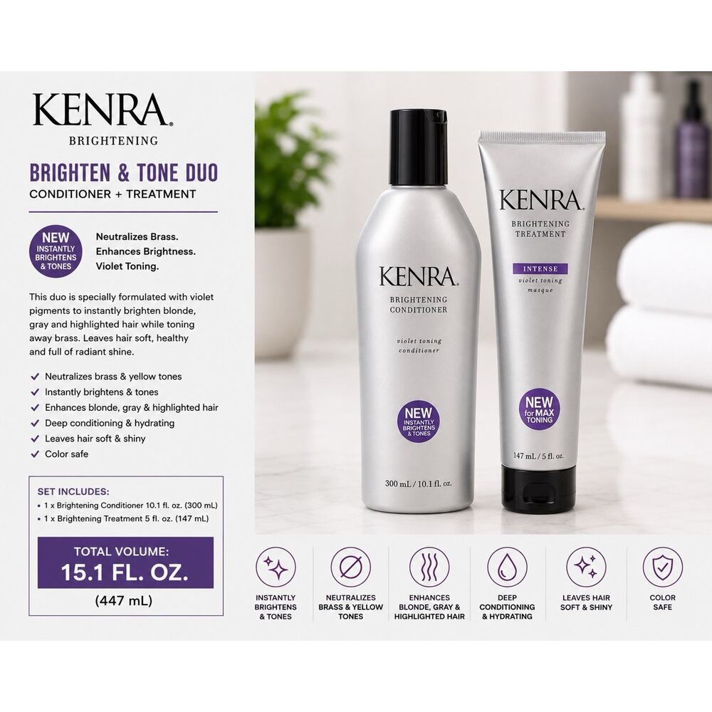 Kenra Brightening Conditioner & Treatment Duo Violet Tone
